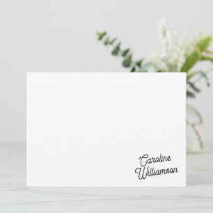 Modern Minimalist Script Personalised Stationery  Card