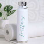 Modern Minimalist Script Personalised Water Bottle<br><div class="desc">Give a friend this practical Personalised Modern Minimalist Water Bottle! Perfect to bring on the go! Different colour options available.</div>