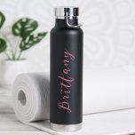 Modern Minimalist Script Personalised Water Bottle<br><div class="desc">Give a friend this practical Personalised Modern Minimalist Water Bottle! Perfect to bring on the go! Different colour options available.</div>