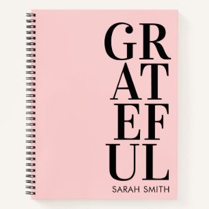 Modern Minimalist Script Personalized Gratitude Notebook