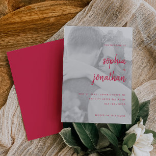 Modern Minimalist Script   Photo Wedding Invitation