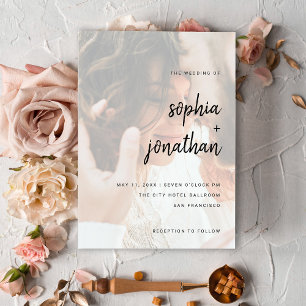Modern Minimalist Script   Photo Wedding Invitation