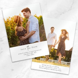 Modern Minimalist Script Photo Wedding Save The Date