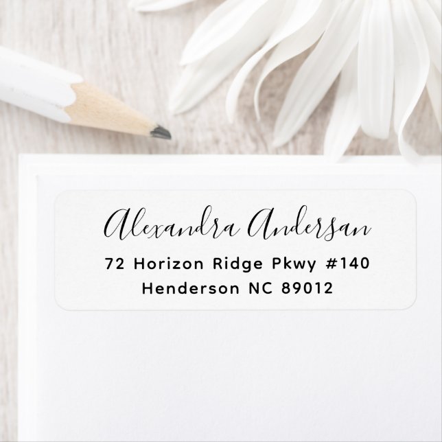 Modern Minimalist Script Return Address Label (Insitu)