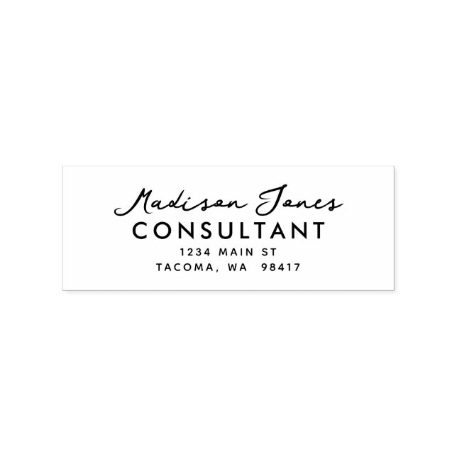 Modern Minimalist Script Return Address  Rubber Stamp (Imprint)
