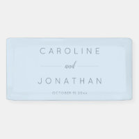 Modern Minimalist Script Soft Blue Custom Wedding