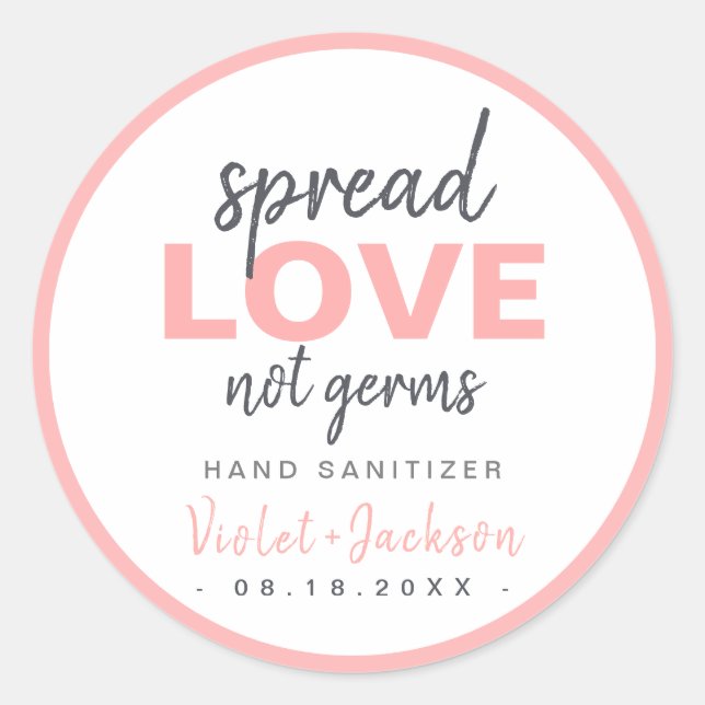 Modern Minimalist Script Spread Love Wedding Favou Classic Round Sticker (Front)