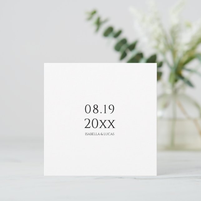 Modern Minimalist Script Square Wedding Invitation (Standing Front)