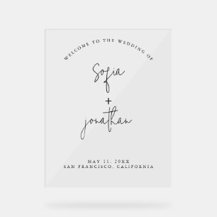 Modern Minimalist Script   Wedding  Acrylic Sign