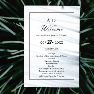 Modern Minimalist Script Wedding Ceremony Program 