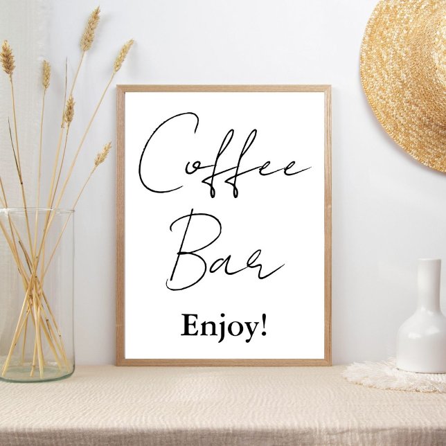 Modern Minimalist Script Wedding Coffee Bar Sign (Creator Uploaded)
