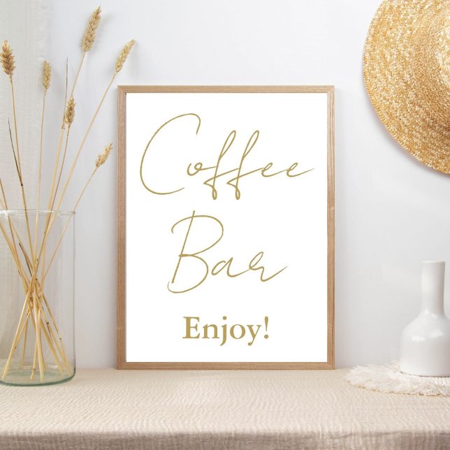 Modern Minimalist Script Wedding Coffee Bar Sign (Creator Uploaded)