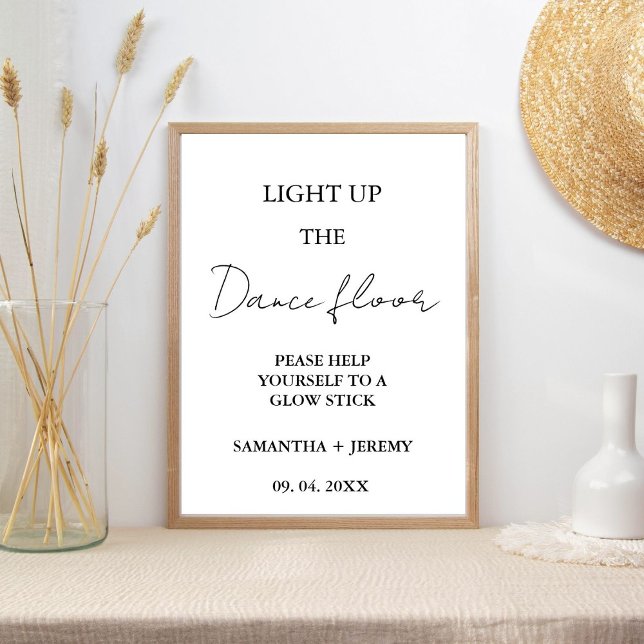 Modern Minimalist Script Wedding Glow stick Sign (Creator Uploaded)