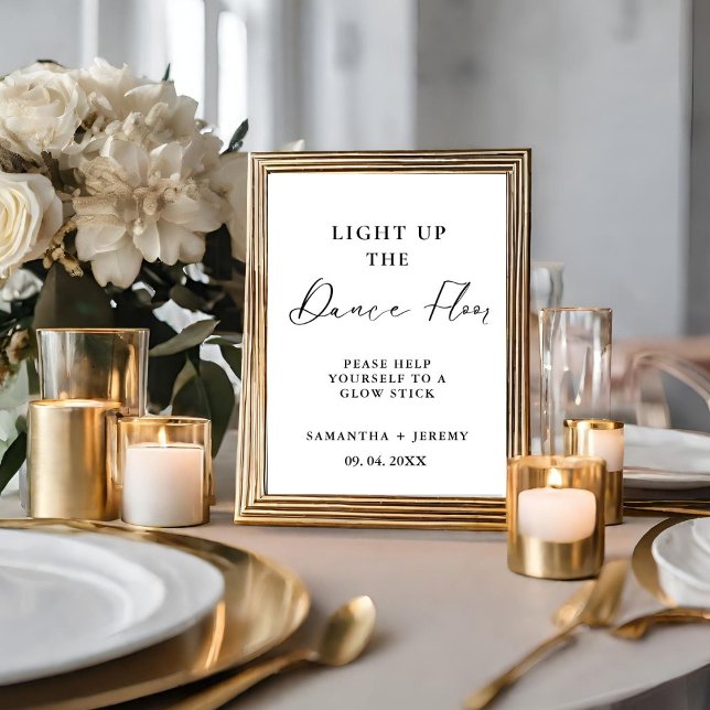 Modern Minimalist Script Wedding Glow stick Sign (Creator Uploaded)