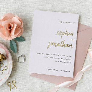 Modern Minimalist Script Wedding Gold
