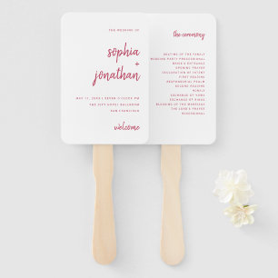 Modern Minimalist Script Wedding Hand Fan