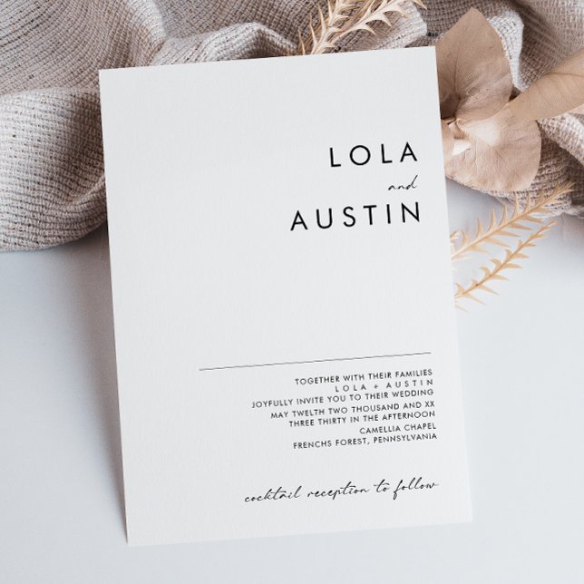 Modern Minimalist script Wedding Invitation (Creator Uploaded)