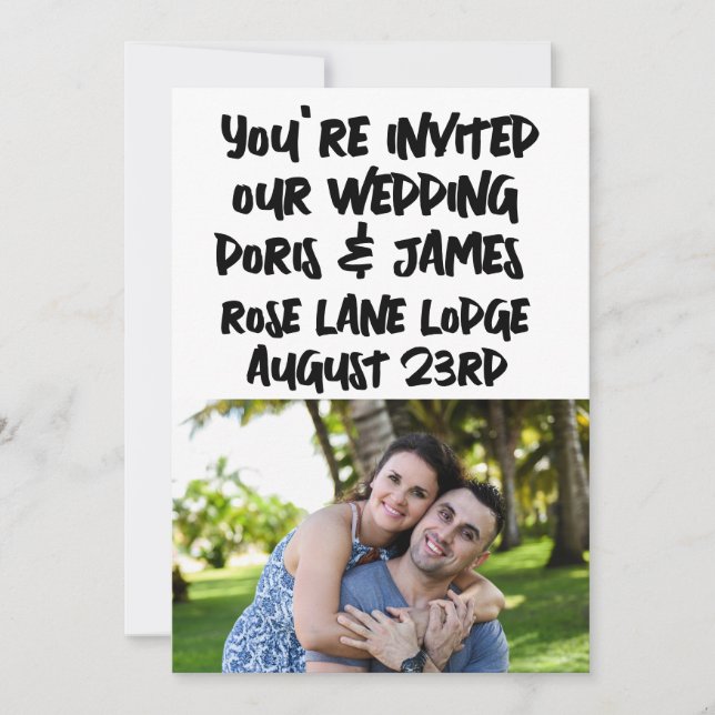 MODERN MINIMALIST SCRIPT WEDDING INVITATIONS  (Front)