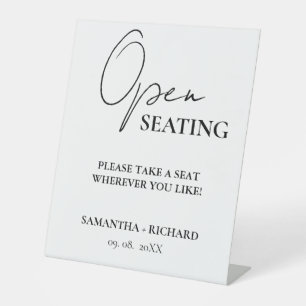 Modern Minimalist Script Wedding Open Seating Sign