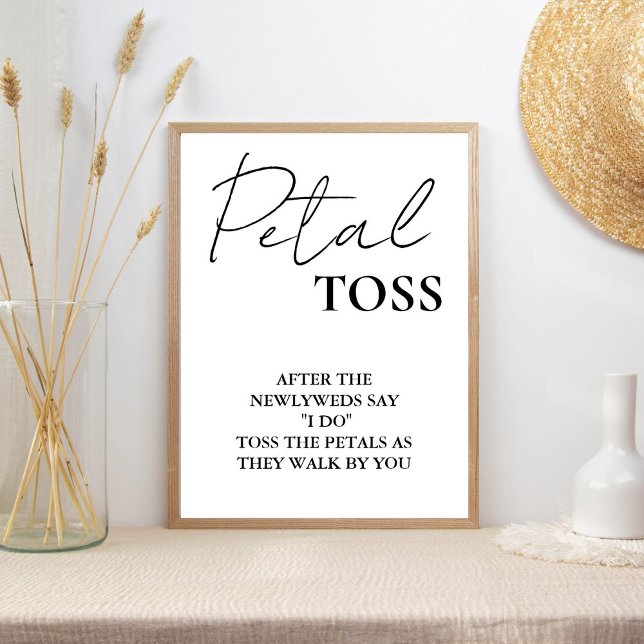 Modern Minimalist Script Wedding  Petal Toss Sign (Creator Uploaded)