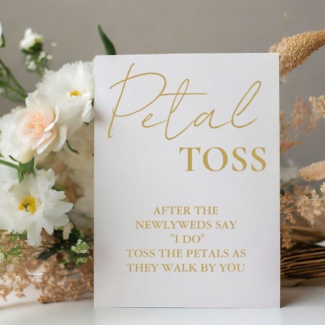 Modern Minimalist Script Wedding  Petal Toss Sign (Creator Uploaded)