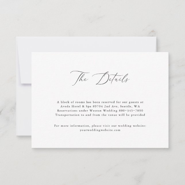 Modern Minimalist Script Wedding  RSVP Card (Front)