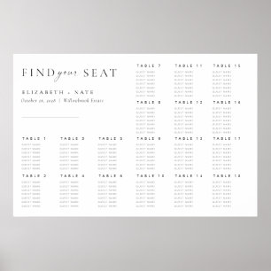 Modern Minimalist Script Wedding Seating Chart
