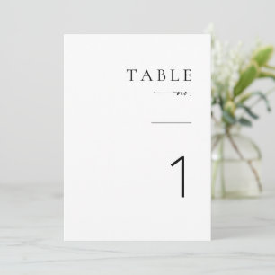 Modern Minimalist Script Wedding Table Number Card