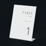Modern Minimalist Script Wedding Table Numbers Pedestal Sign<br><div class="desc">These simple yet elegant table number signs will look amazing at your wedding or other event! Featuring clean and simple serif and sans-serif fonts with a handwritten script accent font. Personalise the sign for each table number, no matter how many you have! If you love this design, be sure to...</div>