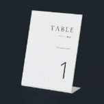 Modern Minimalist Script Wedding Table Numbers Pedestal Sign<br><div class="desc">These simple yet elegant table number signs will look amazing at your wedding or other event! Featuring clean and simple serif and sans-serif fonts with a handwritten script accent font. Personalise the sign for each table number, no matter how many you have! If you love this design, be sure to...</div>