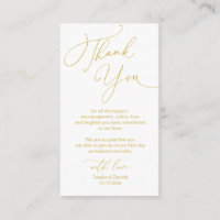 Modern Minimalist Script, Wedding Thank you  Enclo