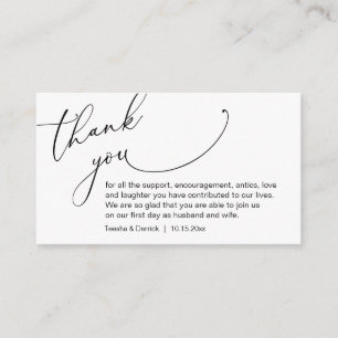 Modern Minimalist Script, Wedding Thank you Enclo Enclosure Card