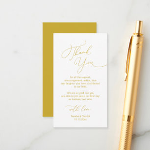 Modern Minimalist Script, Wedding Thank you  Enclosure Card