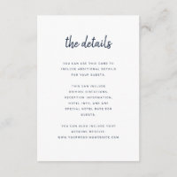 Modern Minimalist Script White and Navy | Details