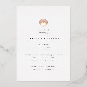 Modern Minimalist Seashell Wedding Foil Wedding 