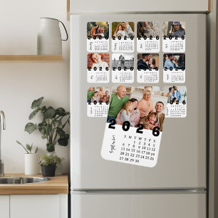Modern Minimalist September 2026 Photo Calendar Magnet