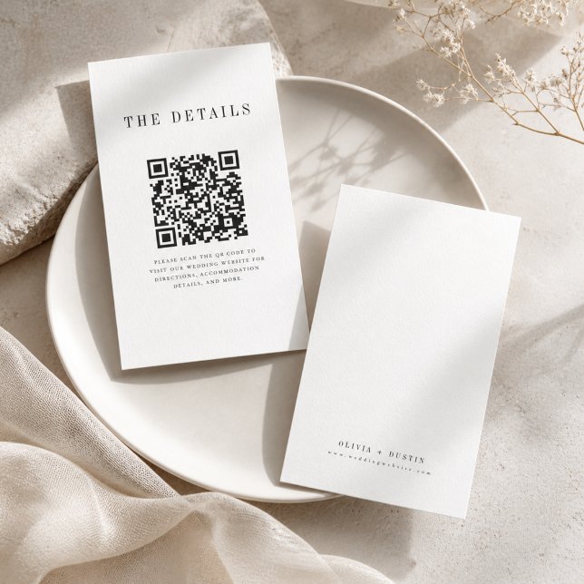Modern Minimalist Serif Wedding Mini Details Cards (Creator Uploaded)