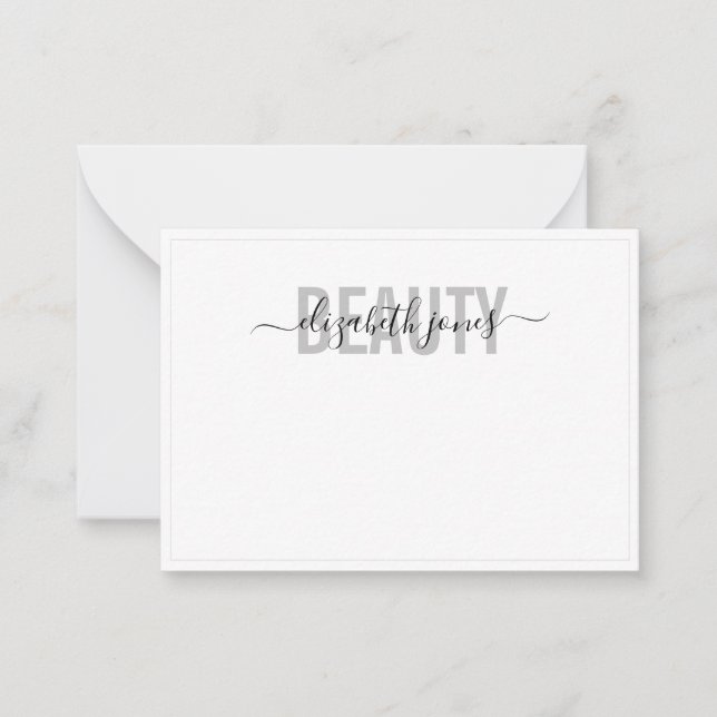 Modern Minimalist Signature Black and White Card (Front)
