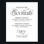 Modern Minimalist Signature Cocktails Wedding Sign<br><div class="desc">Introduce your favorite drinks in style with our Modern Minimalist Signature Cocktails Wedding Sign. Designed for the sophisticated couple, this sign features a striking high-contrast black-and-white aesthetic that seamlessly integrates into any reception decor—from a chic urban loft to a classic formal ballroom. Featuring a curated blend of fluid, hand-lettered script...</div>