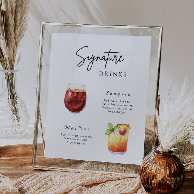 Modern Minimalist Signature Drink Menu Bar Sign (Creator Uploaded)