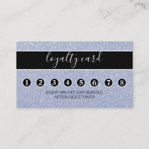 Modern Minimalist Silver Glitter Loyalty Card