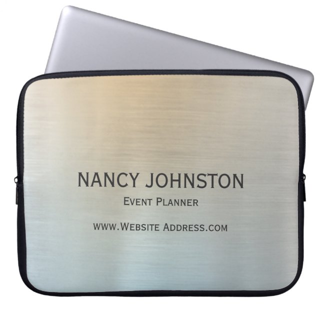 Modern Minimalist Silver Reflection Laptop Sleeve (Front)