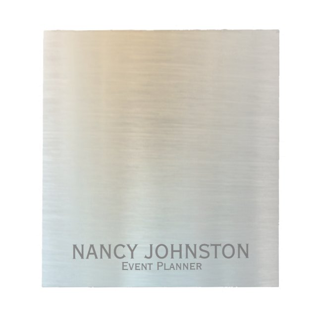 Modern Minimalist Silver Reflection Notepad (Front)
