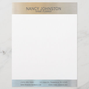 Modern Minimalist Silver Reflection Personalized Letterhead