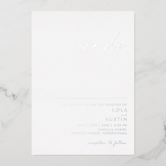 Modern Minimalist | Silver We Do Wedding Real (Front)