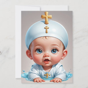modern minimalist simple baptism invitations