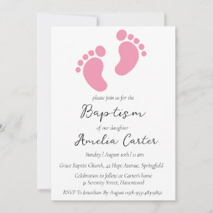 modern minimalist simple baptism invitations