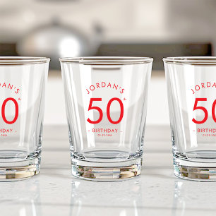 Modern Minimalist Simple Birthday Party Shooter Shot Glass