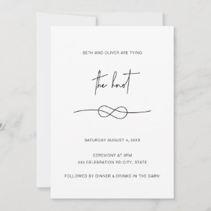 Modern Minimalist Simple Black Knot Invitation