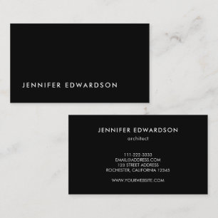 Modern minimalist simple black professional business card